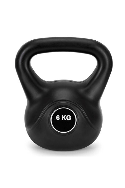 SERSIMO Kettlebell 6 kg, bitum cu acoperire ABS durabilă, 24x21 cm, negru