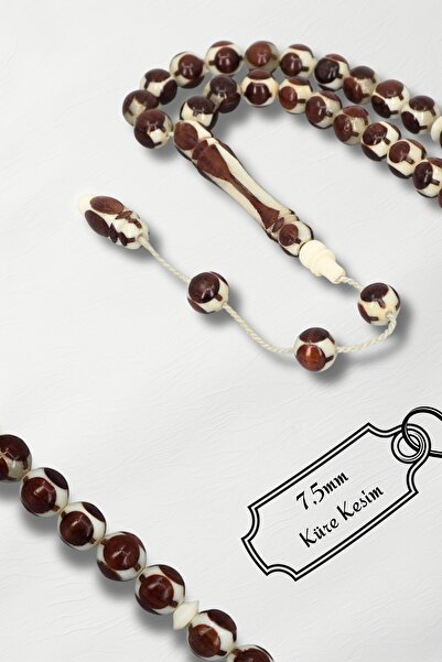 maisonefruz Gül Ağacı İşlemeli Deve Kemiği Tesbih - 7,5mm