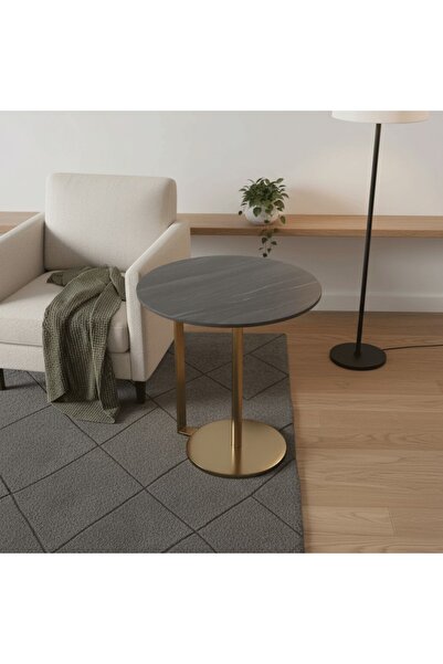 DEC8 A round side table with a modern and distinctive design