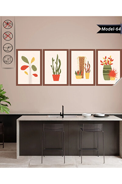 Akıllı Kağıt Statik Tutunma Özellikli Tablo - Poster Çiçek (Model- 64)