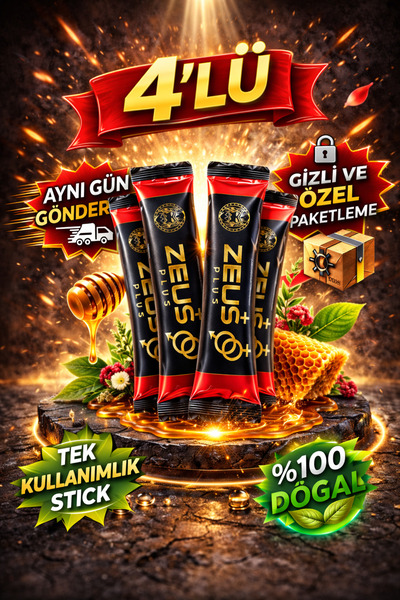 ZEUS PLUS 4’LÜ Kuvvt Macunu – Tek Kullanımlık Stick Bitkisel Karışım