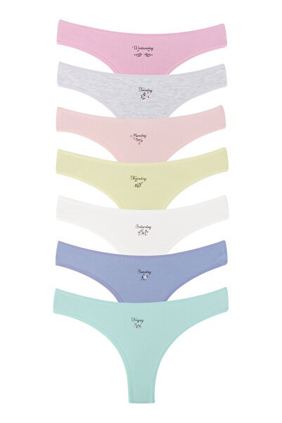 delis Set of 7 pairs of Cotton panties, for women, 27000, Multicolor