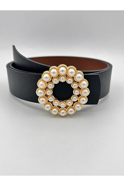 MODAM HİFA Gold Buckle Stoned Women's Belt Trouser Belt Dress Belt Shirt Belt...