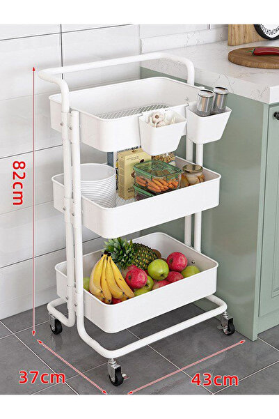 DEC15 3-shelf storage cart with wheels