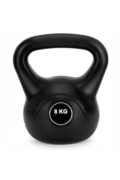 SERSIMO Kettlebell 8 kg, bitum cu acoperire ABS durabilă, 24x23 cm, negru