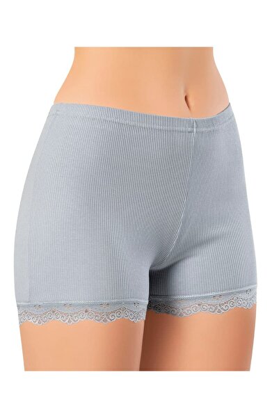 İncili Kadın Ribana Dantel Detaylı Boxer Şort Külot – Yumuşak Esnek İç Giyim