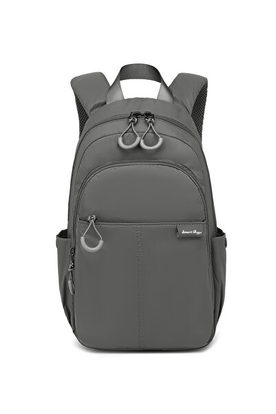 SMART BAGS Dark Gray Lightweight Fabric Daily Small Size Women's Backpack wit...
