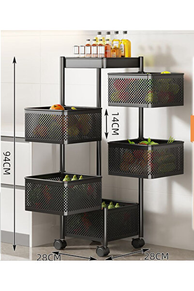 DEC15 5-shelf storage cart with wheels