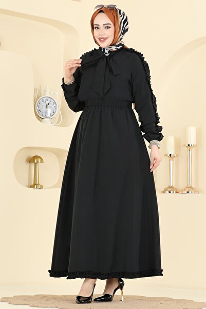 ModaMerve Fırfır Detaylı Terikoton Takım 0847LVA1173-MS Siyah