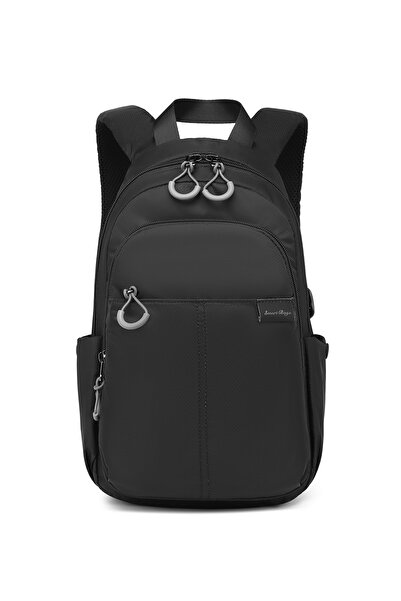 SMART BAGS Black Lightweight Fabric Daily Small Size Women's Backpack with Sh...