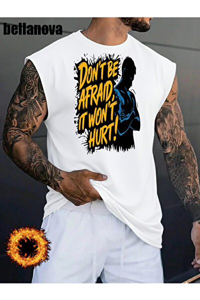 valeriae قميص رجالي أبيض مطبوع بقصة واسعة من القطن وياقة دائرية