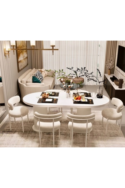 Has Grup Masa Sandalye Teddy Sandalye Yemek Masası Mutfak Masası 6 Sandalyeli...