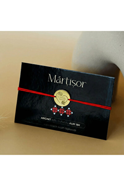 BLACK SWAN Bijoux Personalized Grandma Martisor Bracelet - Red Cord, 925 Silv...