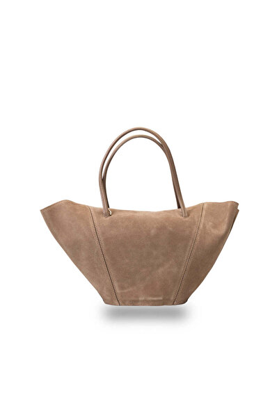 TORO NERO Women's bag made of light taupe leather Diana