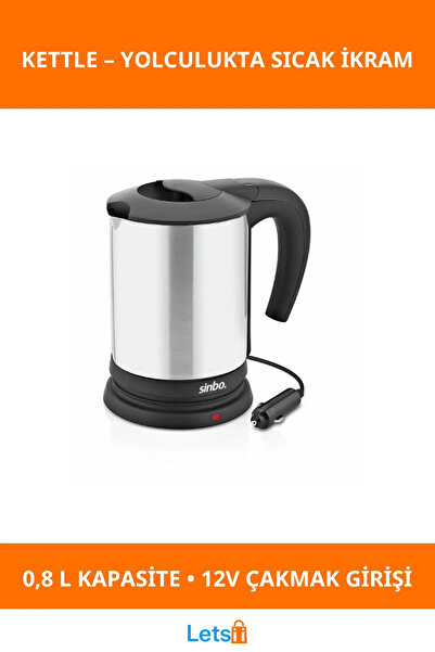 Letsii Stainless Steel In-Car Kettle 0.8L 12V