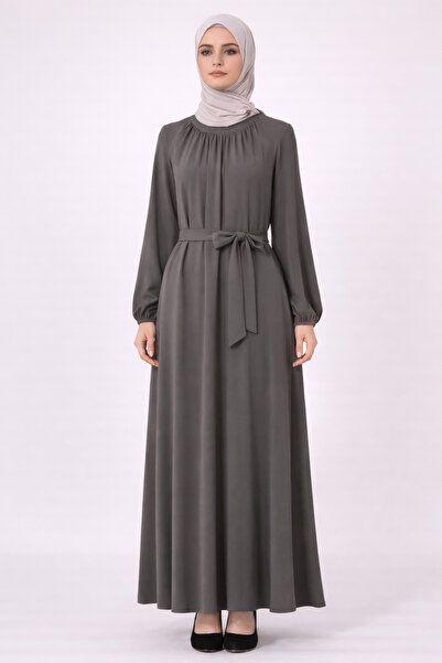 nevmira Collar Gathered Comfortable Fit Dress