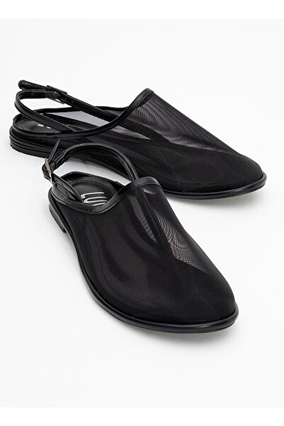 Marka Mıcam 8040 Women's Tulle Open Back Flat Heeled Sandals