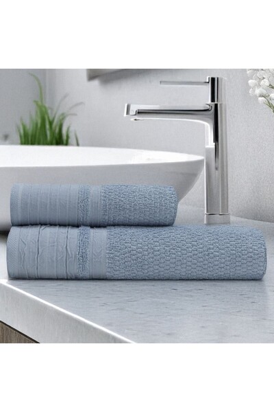 Lenjerii Deosebite Set of 2 100% Cotton bath towels in gift box, terry 500 GS...