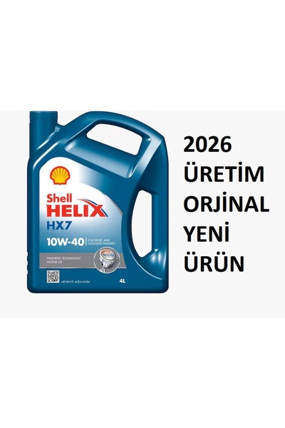 SHELL 2026 Üretim Helix HX7 10W-40 Motor Yağı Sentetik 4L