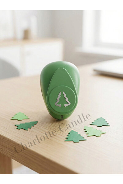 Charlotte Candle Şekilli Küçük Boy Delgeç Çam Ağacı Desenli 1 Adet