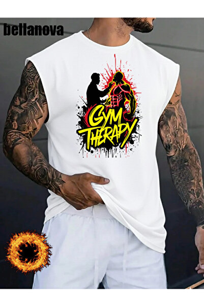 valeriae قميص رجالي أبيض مطبوع بقصة واسعة من القطن وياقة دائرية