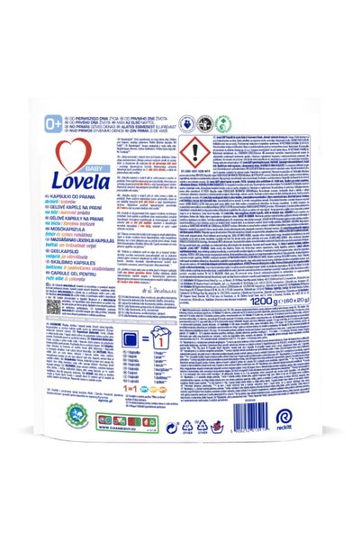 LOVELA Detergent capsule Baby, pentru rufe albe & colorate, 60 spalari