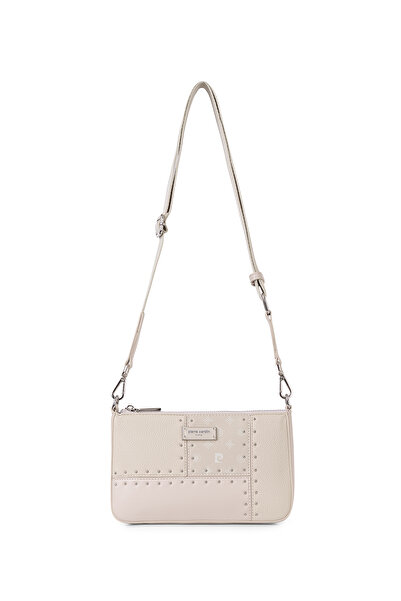 Pierre Cardin Ecru Zipper Closure Adjustable Detachable Strap Women's Cross S...