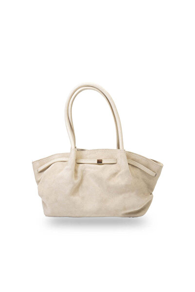 TORO NERO Women's bag made of beige genuine leather Elena