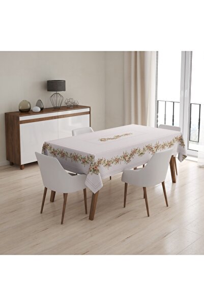 Çt Çeyizci Tekstil Table Cloth, Digital Printed Cross Stitch Single Table Clo...