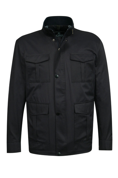 Çizgi Triko Men's Stand Collar 4-Pocket Lined Seasonal Coat - A00004