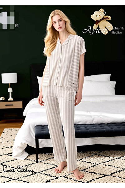 Pierre Cardin Women's Modal & Cotton Shirt Pajama Set - Short Sleeve Comforta...