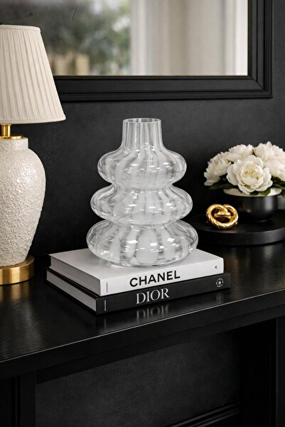 MİEN Cam Dekoratif Vazo TKEBT BEYAZ