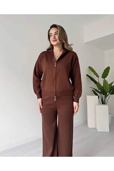 ikomteks Double Zipper Knitwear Double Set