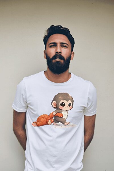 HER ŞEY NOTA www.herseynota.com Tricou pentru bărbați cu model Punch Monkey –...