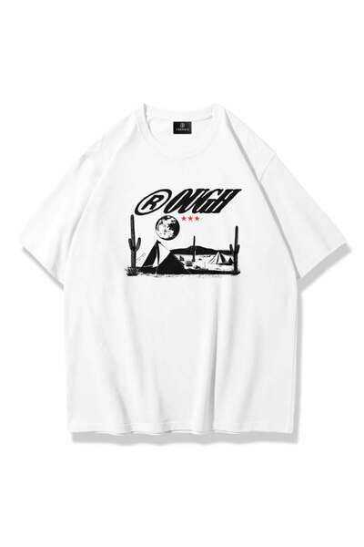 Trendiz Unisex Rough Desert Tshirt Beyaz