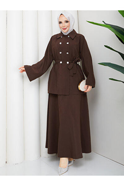 RACE FASHİON Double Buttoned Shirt & Skirt Hijab Set Rc9022