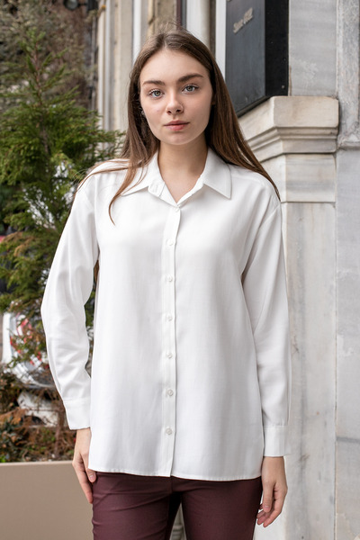 Jument Women's Cotton Modal Cupra Fabric Collared Long Sleeve Shirt with Side...