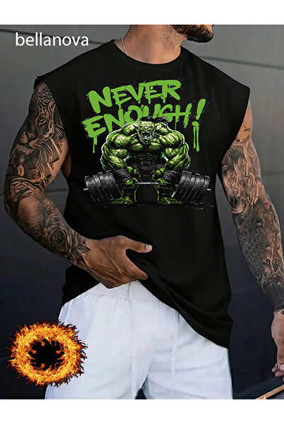 bellanova ملابس رجالية على طراز ستريت وير، قميص بدون أكمام من القطن الأسود ال...