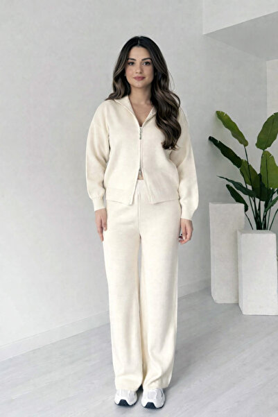 ikomteks Double Zipper Knitwear Double Set