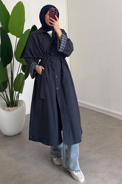 SİNDAL Astarlı Trençkot - Lacivert