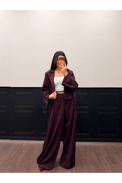 LOISY Women's Rope Detailed Blazer Jacket and Trousers Set