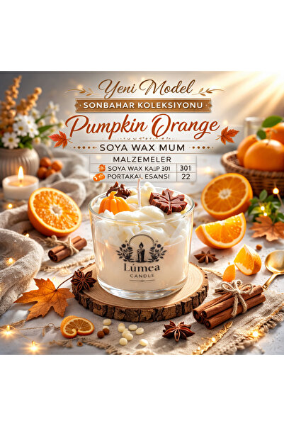 Lúmea Candle Lúmea Pumpkin Orange Kokulu Dekoratif Soya Wax Mum – Balkabaklı ...