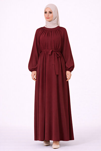 nevmira Collar Gathered Comfortable Fit Dress