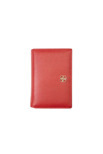 TORO NERO Women's wallet made of genuine red leather - Little detail