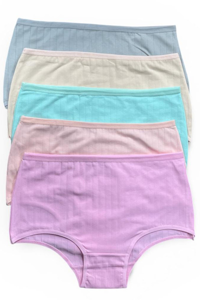 Nicoletta Women's Panties 5 Pack High Waist Cotton Lycra Ribbed Camisole Ribb...