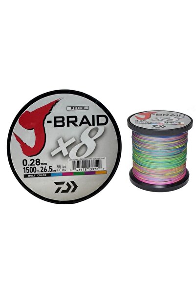 daiwa J-Braid 8X 1500mt 0.28mm İp Misina Multi Color
