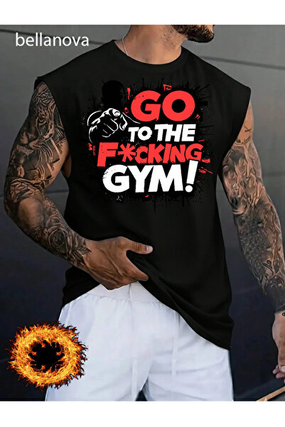 bellanova Men's Sports and Casual Stylish Printed Cotton Fabric Black Fitness...