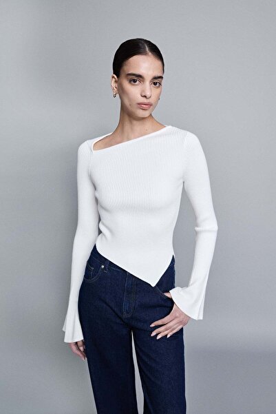 VATKALI Asymmetrical Collar Spanish-Style Sleeveless Knitwear Blouse