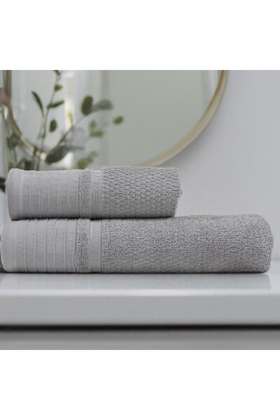 Lenjerii Deosebite Set of 2 100% Cotton bath towels in gift box, terry 500 GS...