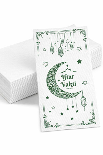 DEKAPAK 20 Adet Sunum Peçetesi İftar Vakti Yazılı Ramazan Temalı Aksesuar Peç...